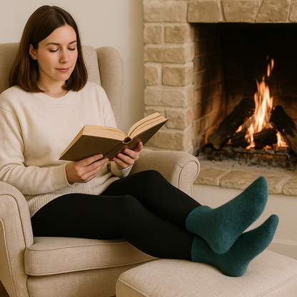 forest green Women's Cashmere Wool Socks – Soft, Warm Winter Socks for Her | Cozy Gift Idea for Women | Luxury Cold Weather Essentials