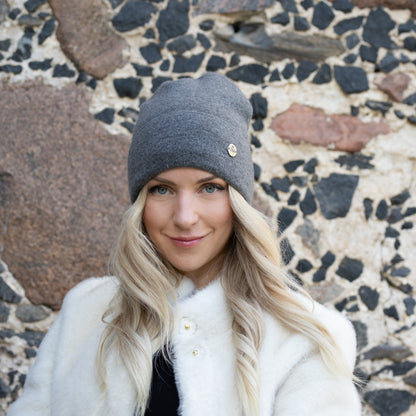 100% Mulberry Silk Lined Cashmere Hat