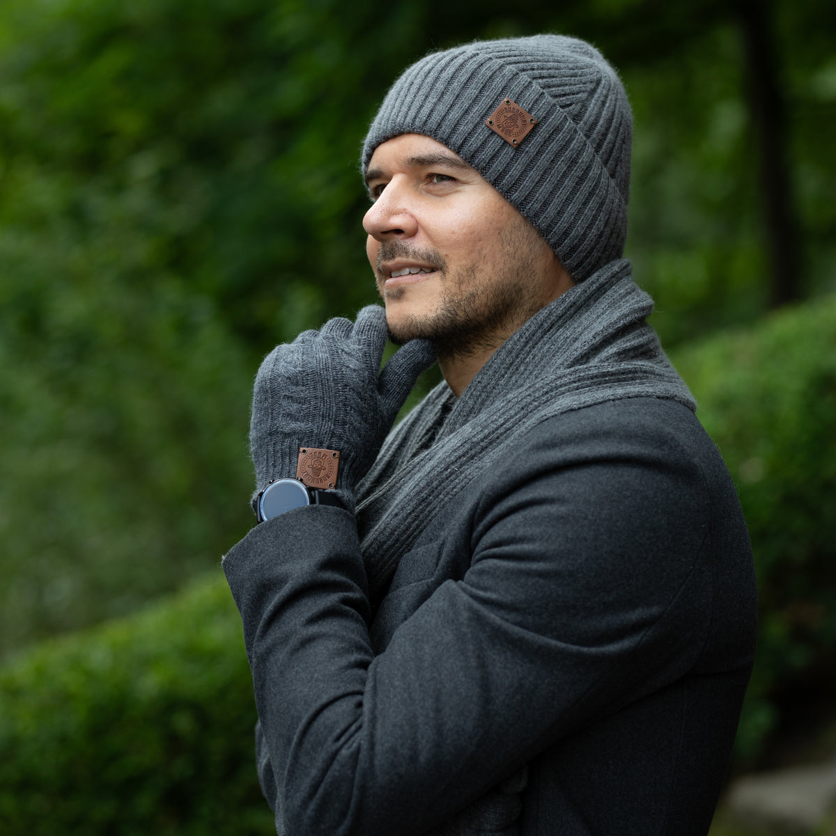 dark grey Satin-Lined Men’s Cashmere Beanie