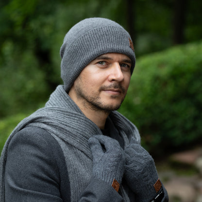 grey Long Cashmere Scarf for Men – Soft & Warm Winter Scarf