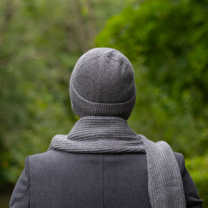 grey Long Cashmere Scarf for Men – Soft & Warm Winter Scarf