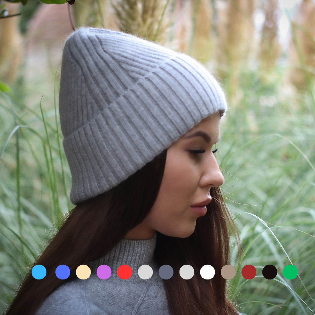 100% Mulberry Silk Lined Cashmere Hat