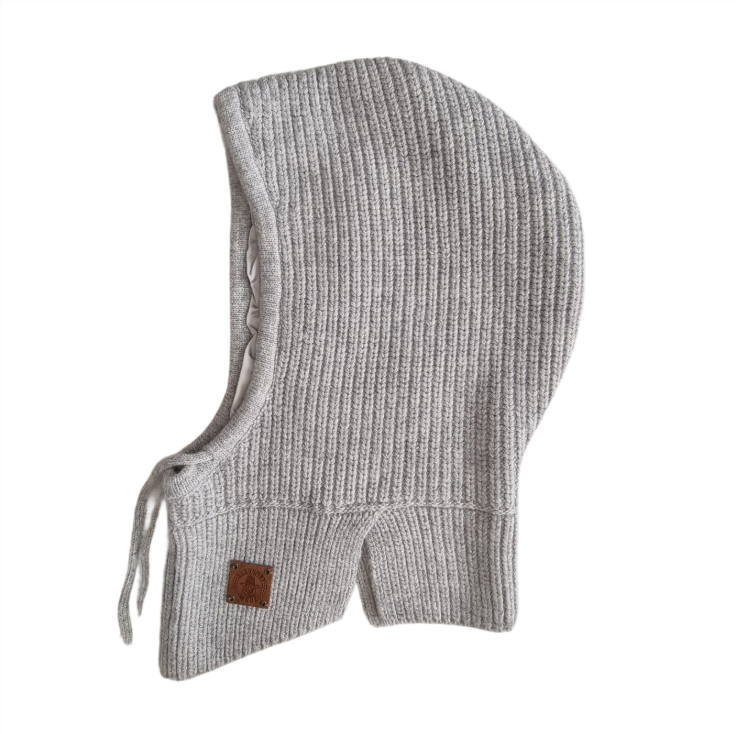 black Men’s Satin-Lined Cashmere Hooded Hat – Winter Balaclava