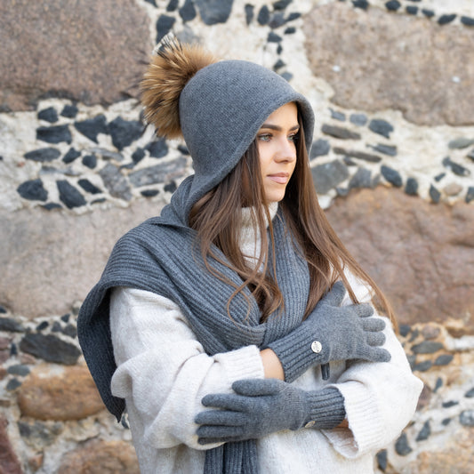 dark grey Women’s Cashmere Gloves