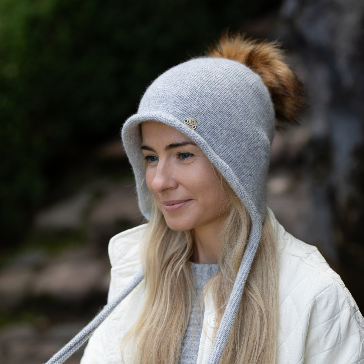 light grey Women’s Cashmere Winter Hat