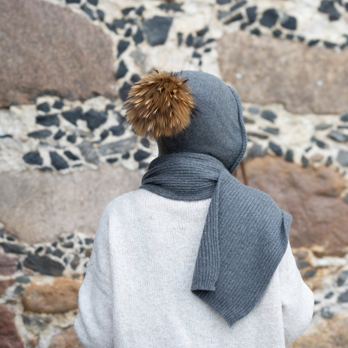 dark grey Long Cashmere Scarf for Women & Men