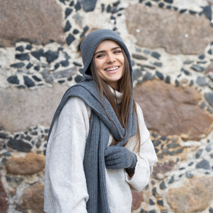 dark grey Long Cashmere Scarf for Women & Men