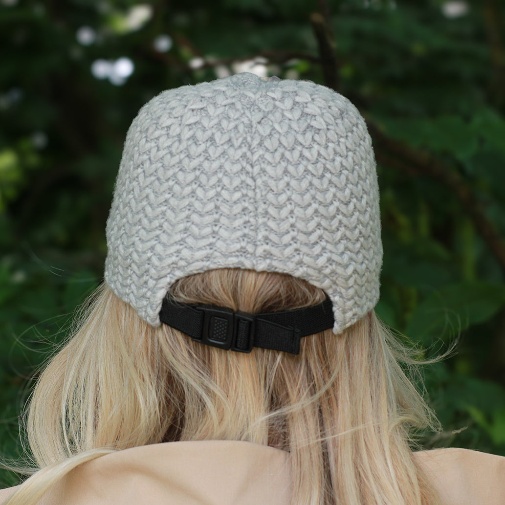 grey Women’s Winter Cashmere Peak Hat – Warm Visor Beanie, Fleece Inner Lining Cashmere Hat for Women, Luxury Gift for Her