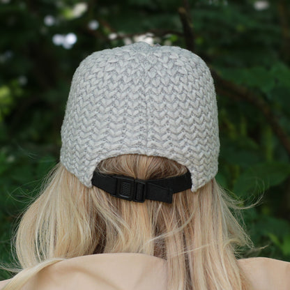 grey Women’s Winter Cashmere Peak Hat – Warm Visor Beanie, Fleece Inner Lining Cashmere Hat for Women, Luxury Gift for Her