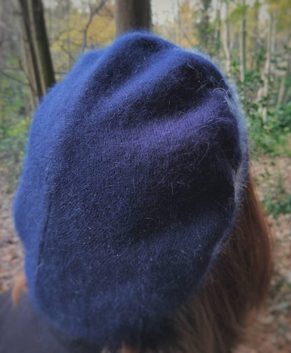 Women's cashmere double layer winter beret, French warm beret, Gift for her