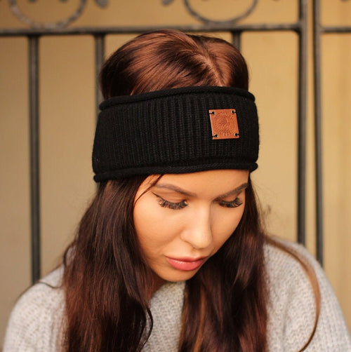 black cashmere headband