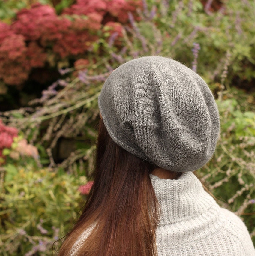 Cashmere women's slouchy hat| Lightweight women's  winter cashmere beanie | Gift for her