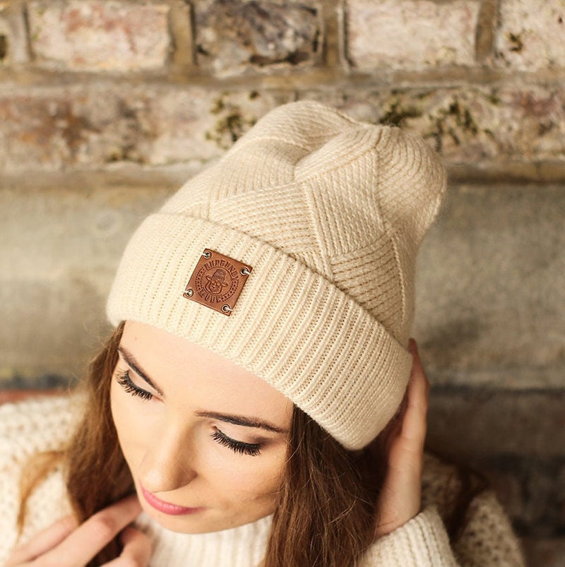 Wintermütze aus Kaschmir für Damen, warme Beanie aus Kaschmir in kräftigen Farben, Geschenk für Sie