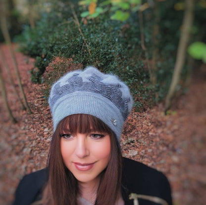 Women's cashmere double layer winter beret, French warm beret, Gift for her