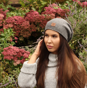 Bonnet ample en cachemire, bonnet léger en cachemire pour femme, chapeau surdimensionné.