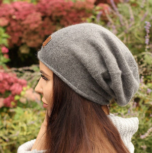 Cashmere slouchy hat, lightweight women's cashmere beanie, oversized hat.