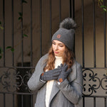 Cashmere faux fur pom pom women's winter hat, Solid colour cashmere beanie, Gift for her.