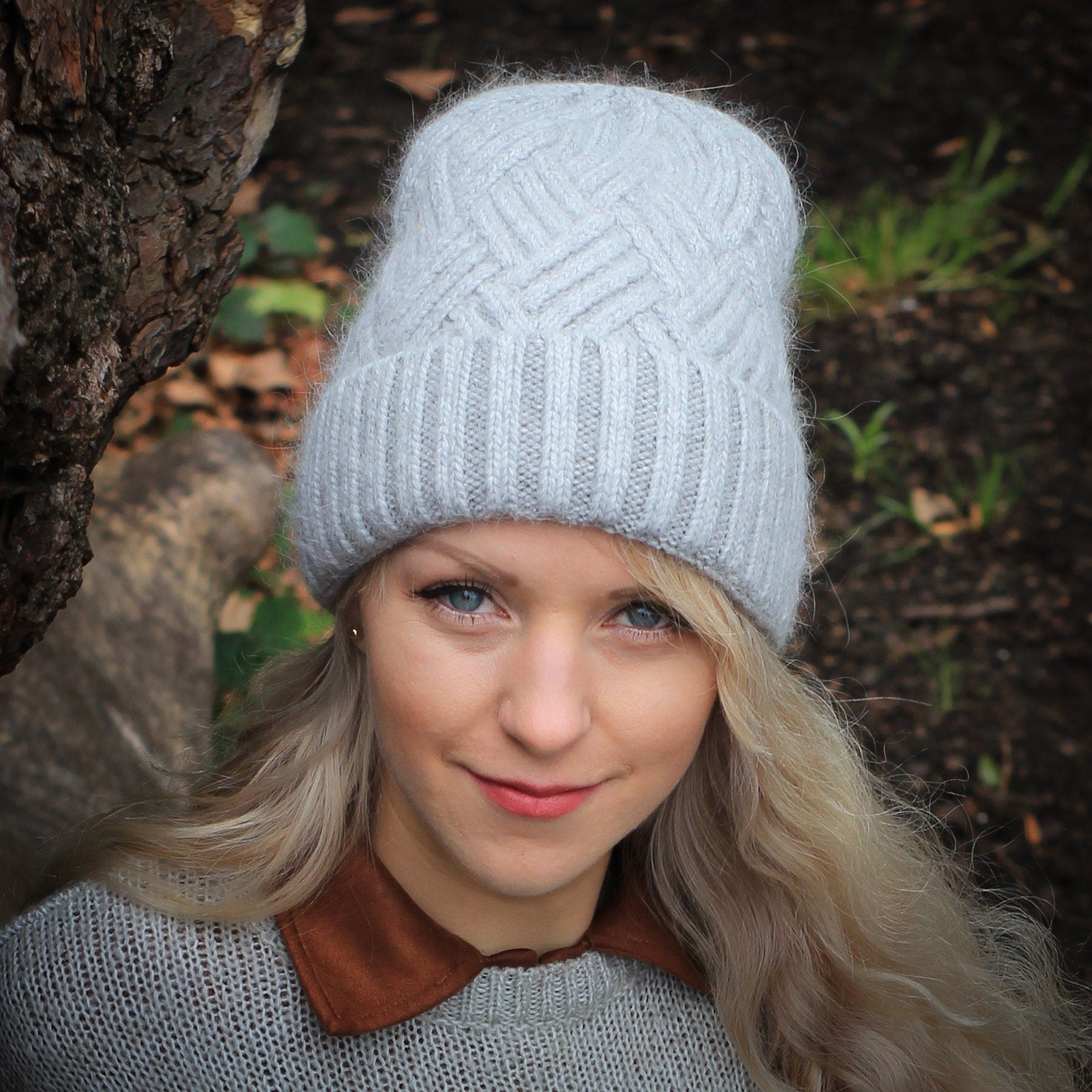 Grey Luxurious Cashmere Hat | Women's Knit Beanie | Perfect Gift for Her