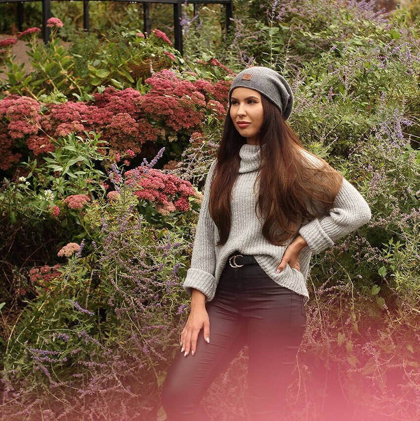 Bonnet ample en cachemire pour femme | Bonnet d'hiver léger en cachemire pour femme | Cadeau pour elle