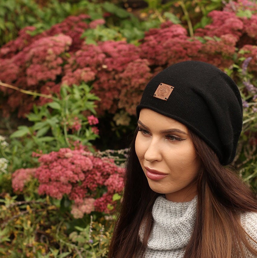 Bonnet ample en cachemire pour femme | Bonnet d'hiver léger en cachemire pour femme | Cadeau pour elle