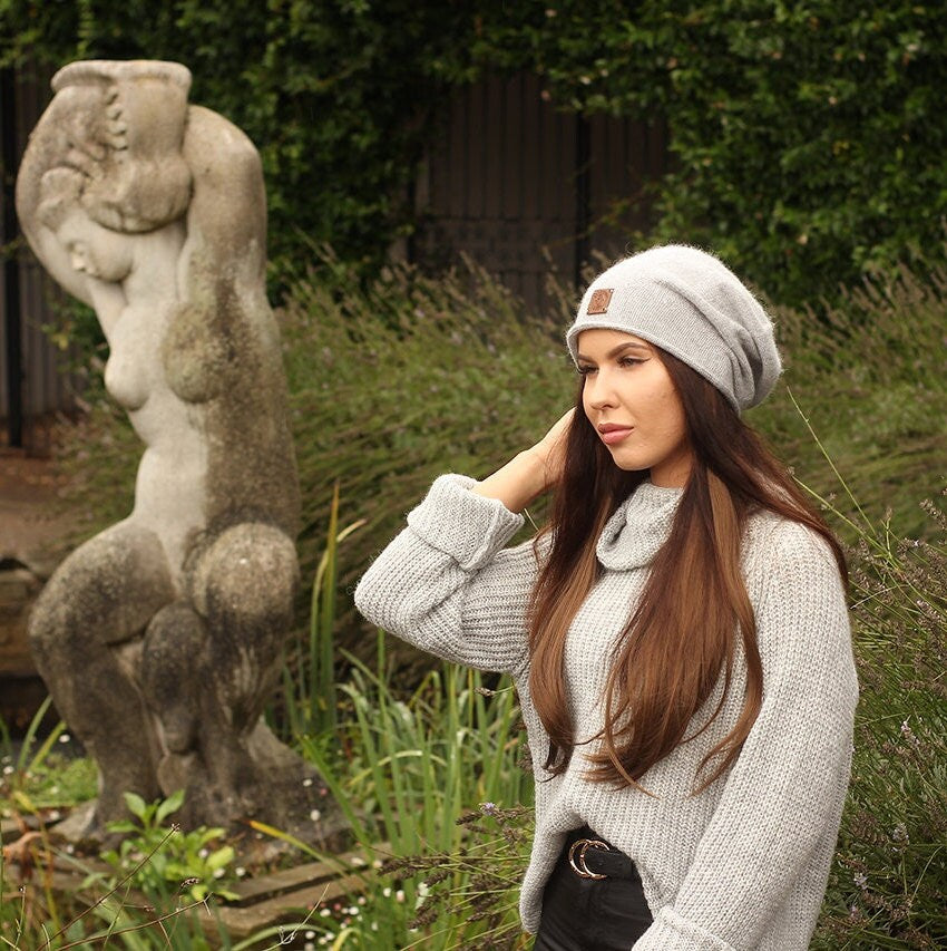 Bonnet ample en cachemire pour femme | Bonnet d'hiver léger en cachemire pour femme | Cadeau pour elle
