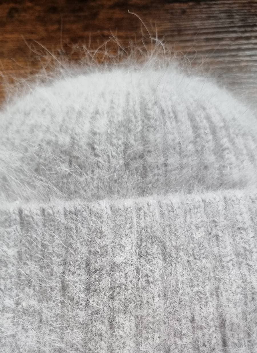 Women's winter angora wool hat, Windproof cotton inner women's warm beanie hat, Gift for her