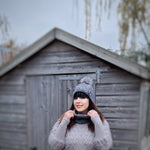 Vegan friendly knit womens hat and neck warmer set, chunky winter set, winter hat and neck warmer set for womens and girls.