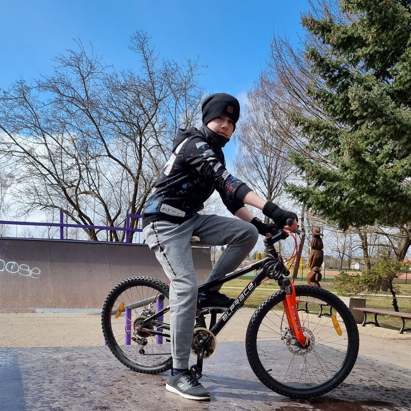 Bonnet en cachemire pour garçon, gants sans doigts en cachemire pour garçon, bonnet et gants pour adolescent