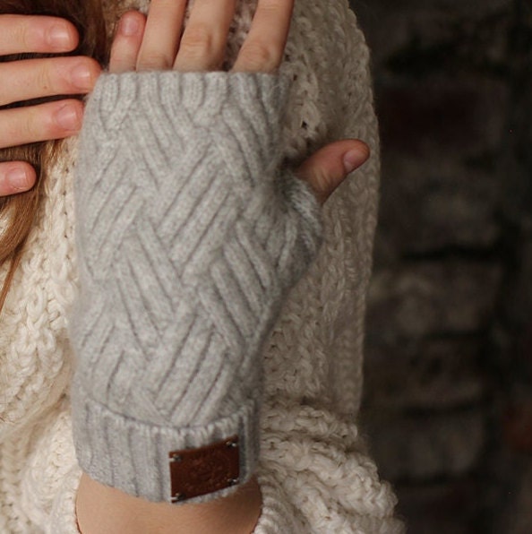 Bonnet en cachemire pour garçon, gants sans doigts en cachemire pour garçon, bonnet et gants pour adolescent