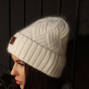 white Cashmere beanie, Womens cashmere hat, Warm and soft cashmere beanie hat, Gift for her