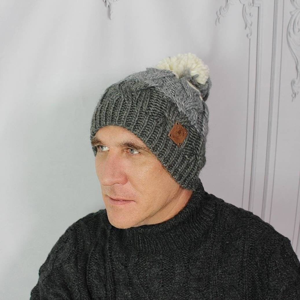 Bonnet d'hiver pour homme, doublure intérieure en coton, bonnet coupe-vent d'hiver à pompon, cadeau pour homme