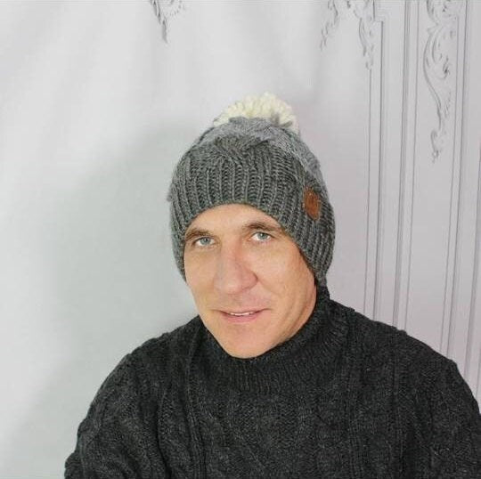 Bonnet d'hiver pour homme, doublure intérieure en coton, bonnet coupe-vent d'hiver à pompon, cadeau pour homme