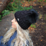 Cozy Winter Wool Hat for Women with Fleece Lining & Pom Pom, Windproof warm women's beanie, Gift for her