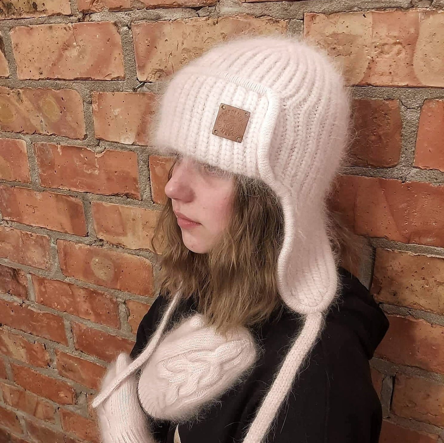 Bonnet cache-oreilles pour fille, Ensemble bonnet et moufles, Bonnet d'hiver pour fille, Cadeau pour elle