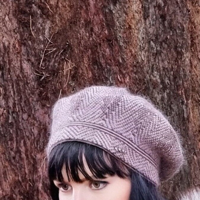 brown Cashmere beret, angora hat, women winter warm beanie, french beret, gift for her