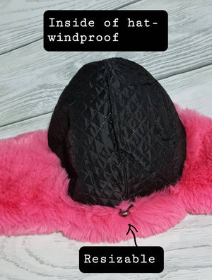 Luxury Faux fur hat, Earflap faux fur hat, Windproof lined warm hat