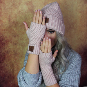 Ensemble bonnet et gants en cachemire, bonnet d'hiver pour femme, cadeau pour elle