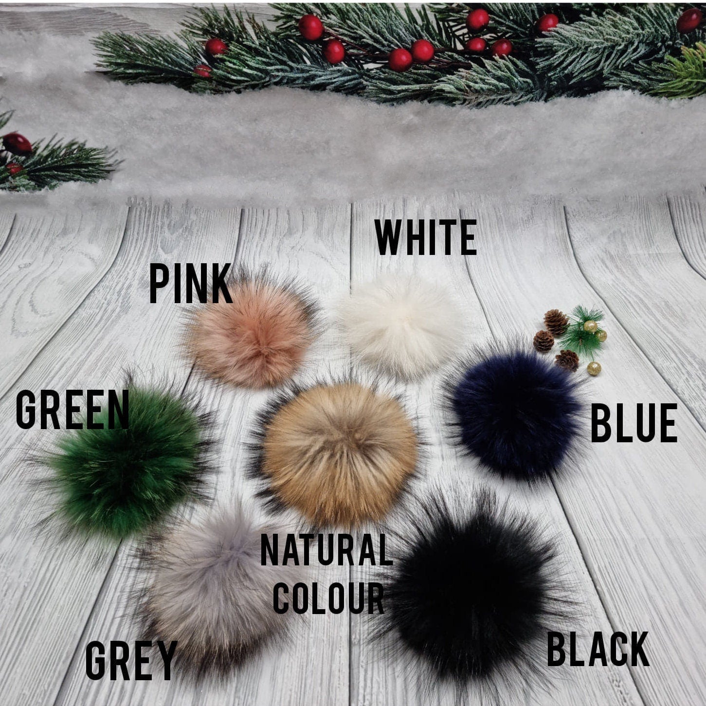 Cashmere Fox fur pom pom hat, Women winter double layer beanie, Gift for her