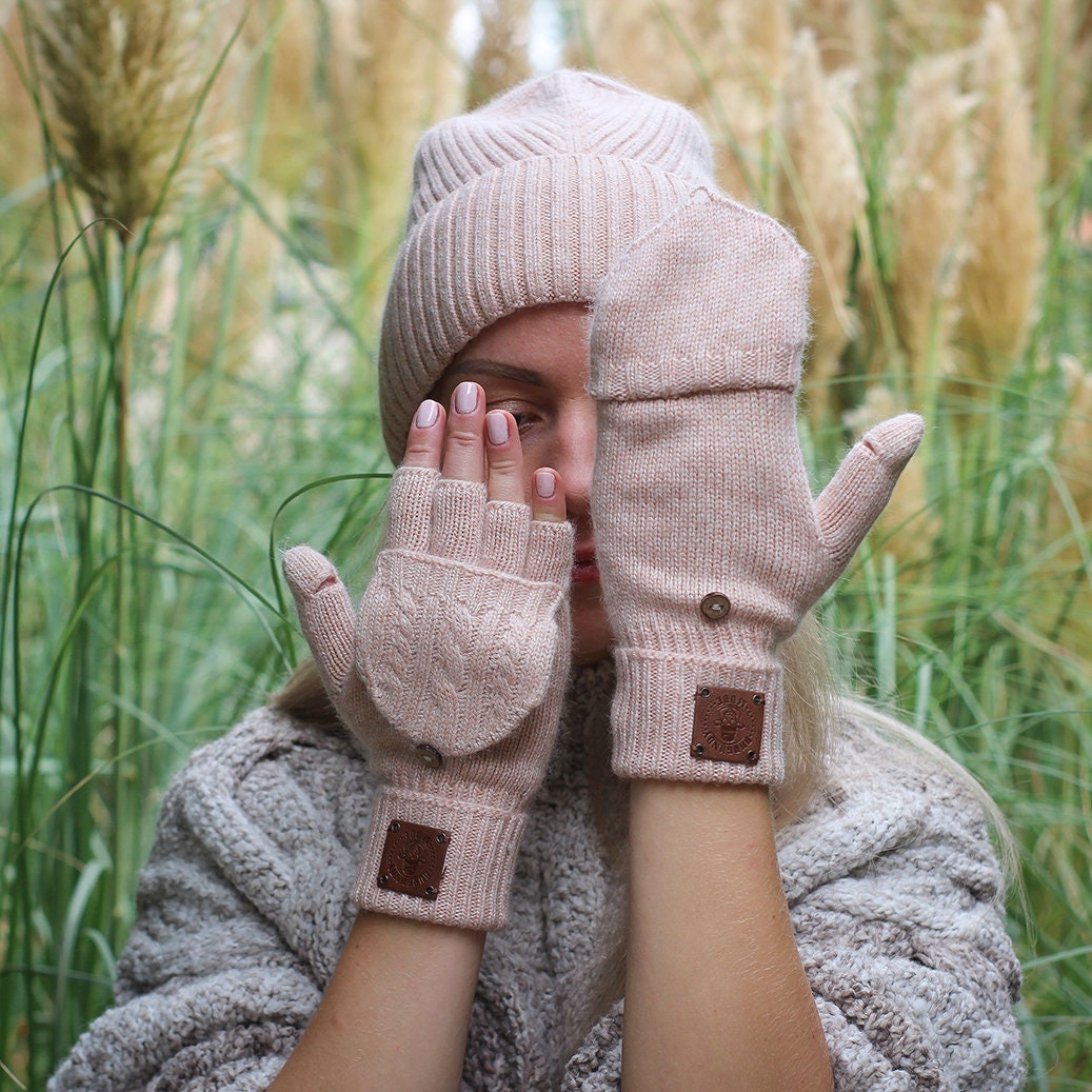 Mit Kaschmir und Seide gefütterte Strickmütze: Winddichte Wintermütze für Damen und Herren, ideal für dickes, lockiges und krauses Haar