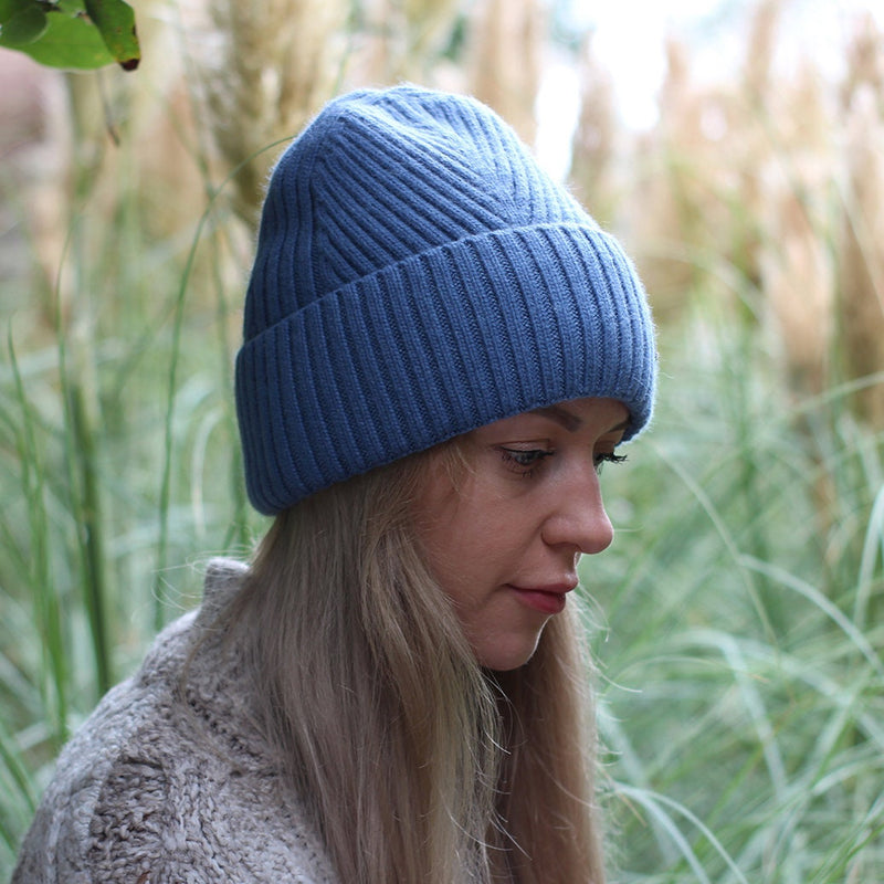 Cashmere Silk Lined Knit Beanie: Unisex Winter Windproof Hat, Great for thick, Curly, Frizz-free hair