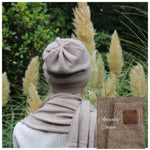 Cashmere women's set: slouchy hat, gloves, scarf. Warm and soft women winter cashmere set for womens. Gift for her.