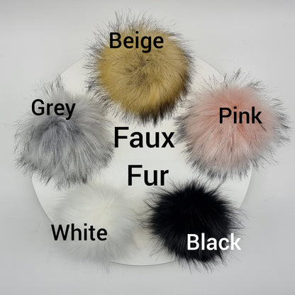 Cashmere Faux fur pom pom hat, Cashmere women winter double layer beanie, Gift for her