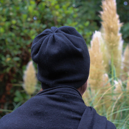 Kaschmir-Wintermütze für Damen – Weiche Doppelschicht-Beanie, warme und atmungsaktive Strickmütze, elegantes Kaltwettergeschenk für sie