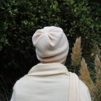 beige Women’s Double-Layer Cashmere Beanie