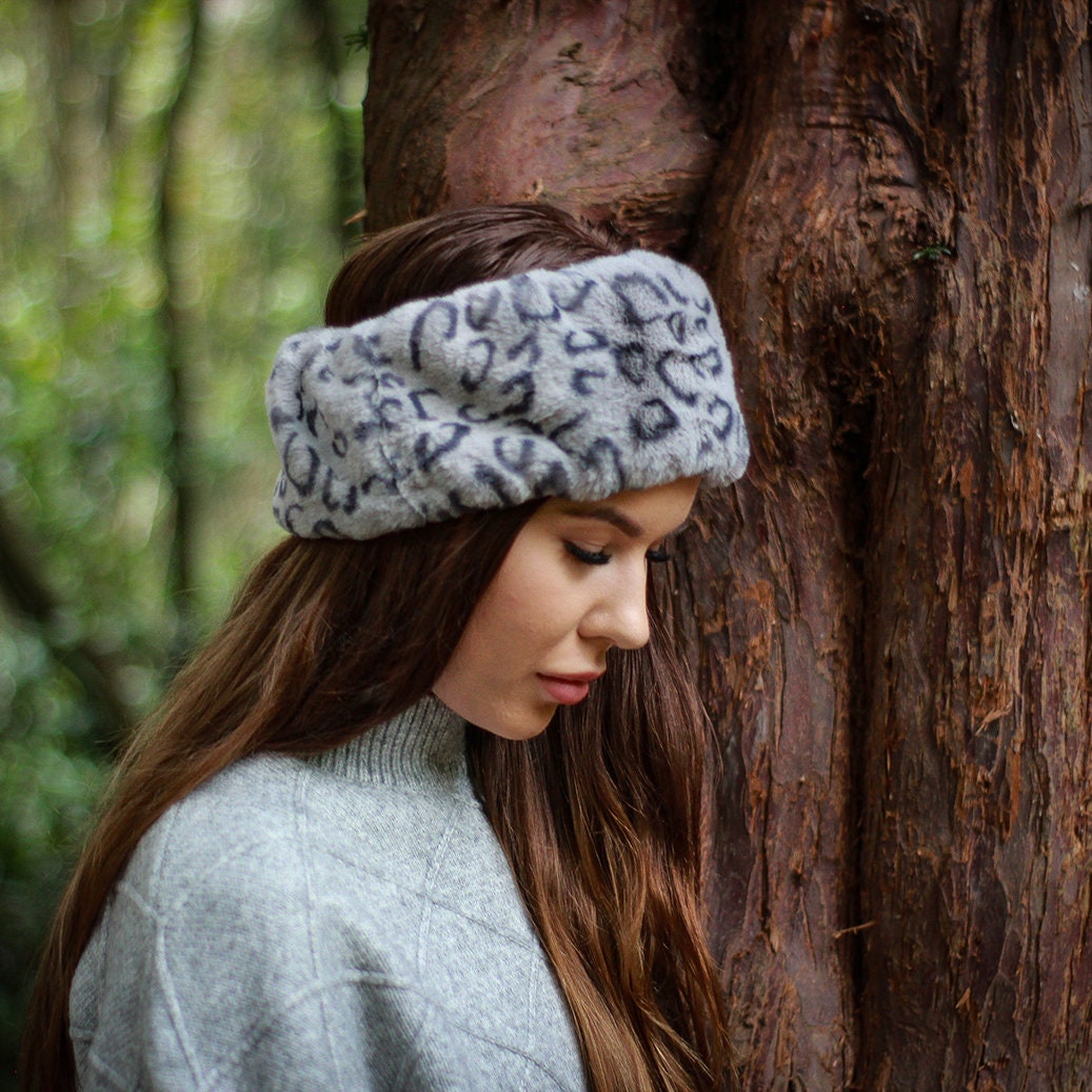 Women's and girls winter headband, Soft lined windproof headband