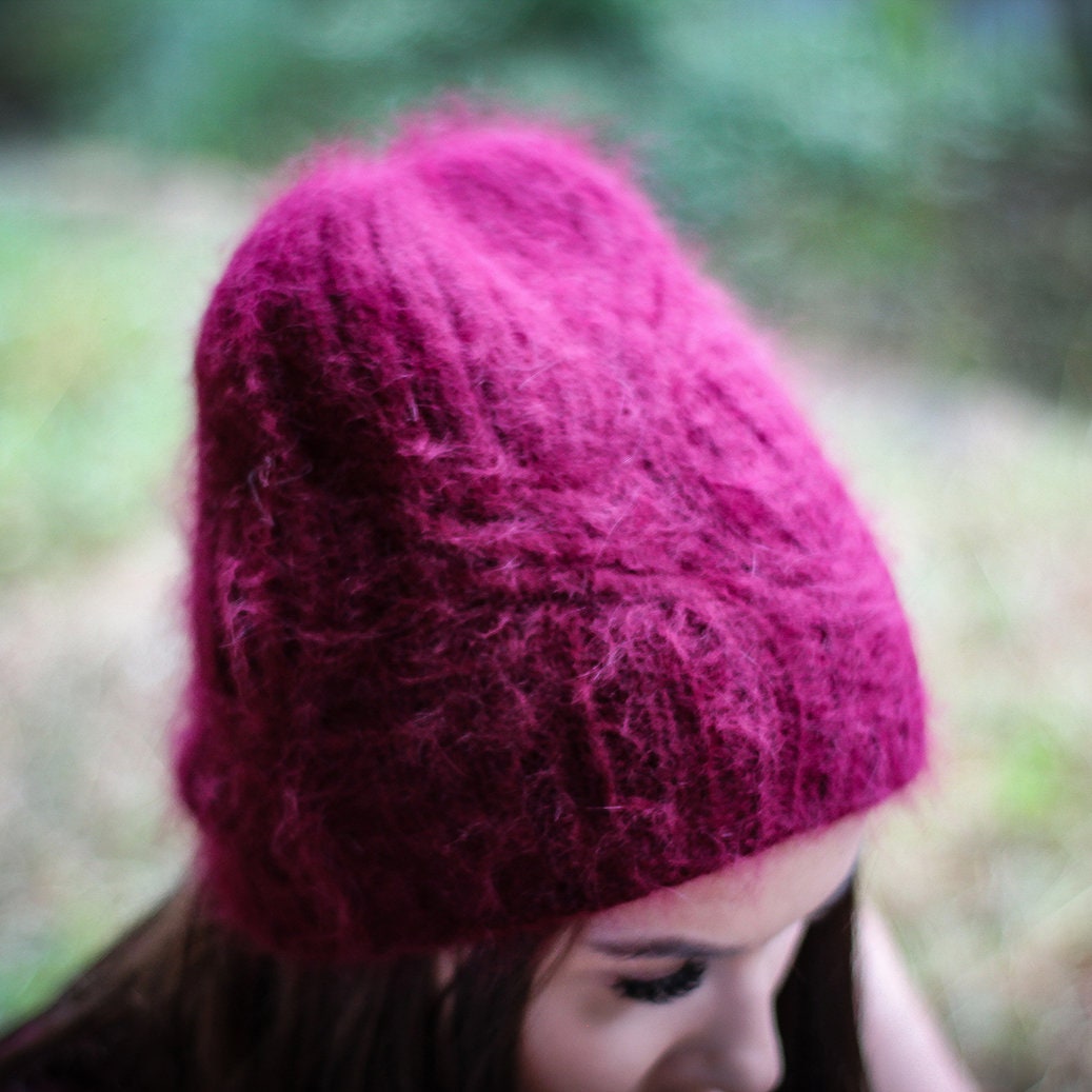 Bonnet d'hiver chaud en cachemire pour femme | Bonnet épais en tricot de cachemire double épaisseur pour femme | Bonnet d'hiver chaud en laine angora pour femme | Cadeau pour elle