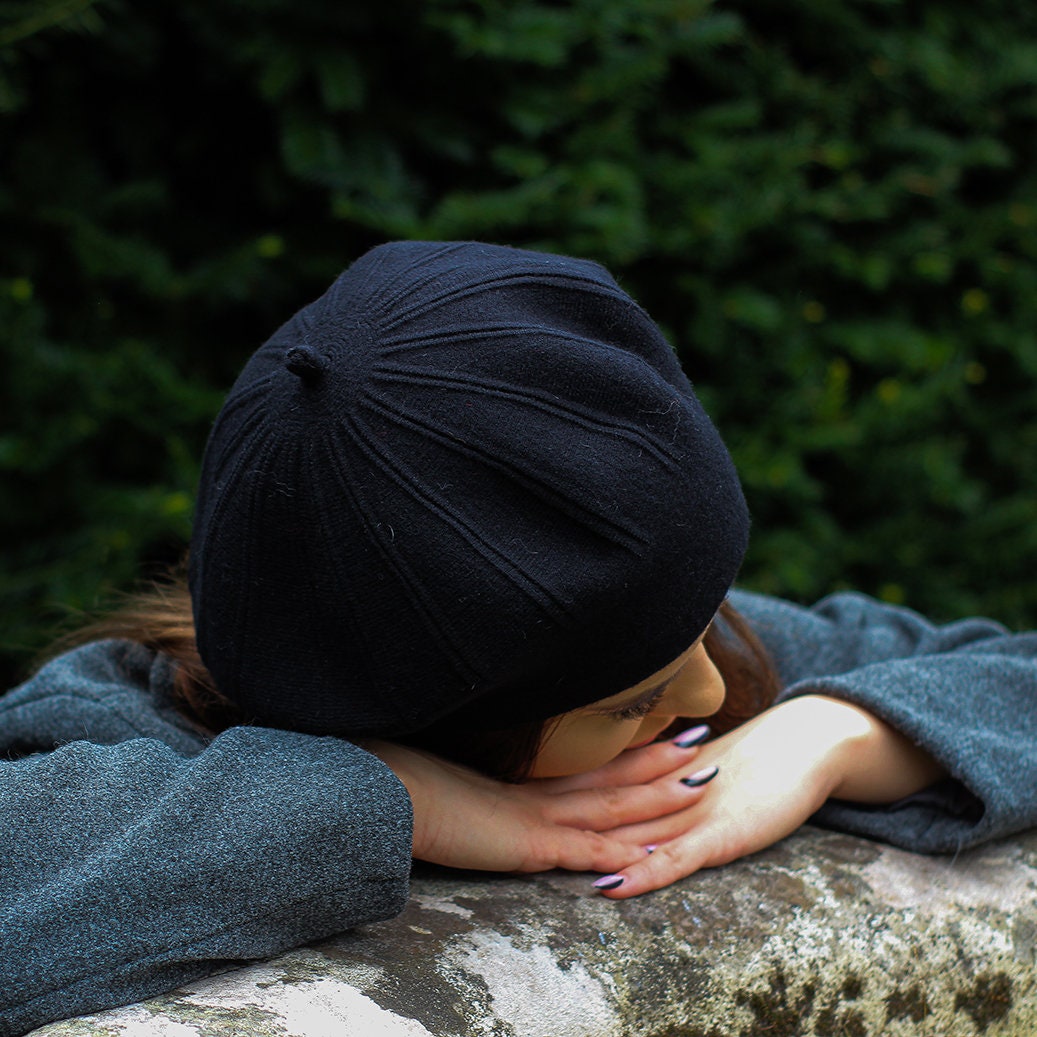 Women's Cashmere beret, Women's winter soft and cozy hat, French beret, Gift for her