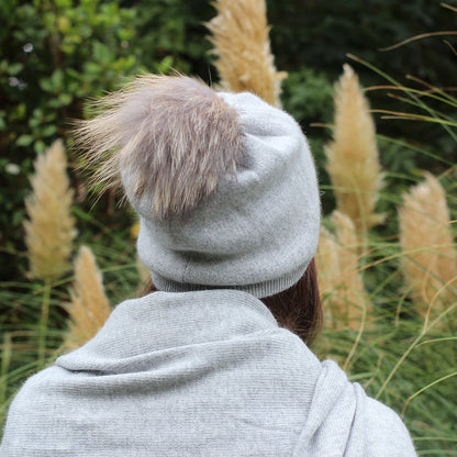 grey Long & Wide Cashmere Blend Scarf & Shawl