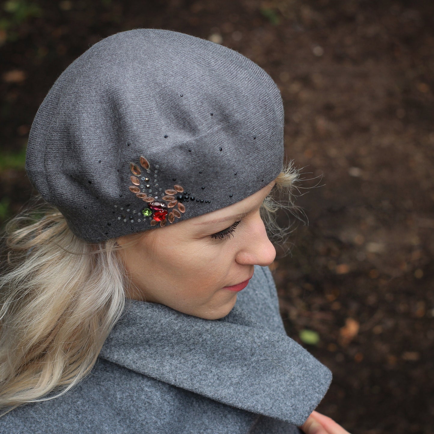 Cashmere beret, Womens winter hat, French beret, Cristmas gift for her