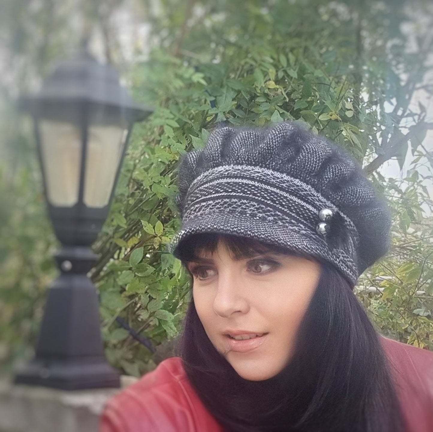 Chapeau d'hiver en cachemire pour femme, chapeau double couche en laine angora épaisse, cadeau pour elle